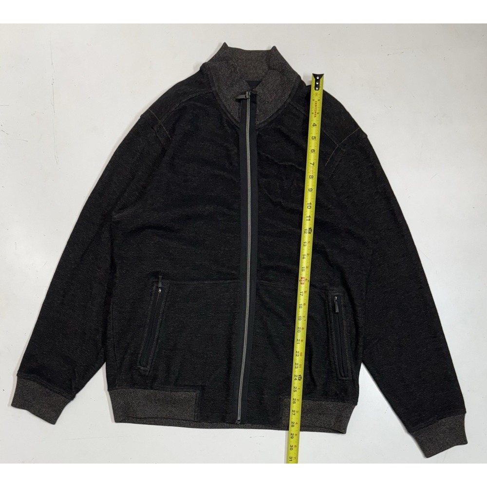 Tommy Bahama Full Zip Mock Neck Jacket Pockets Men's Size Large Black Brown